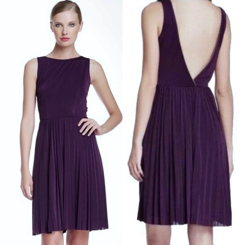 BETSEY JOHNSON Y2K 90s Zipper Trim‎ Open Back Sleeveless Pleated Flare Dress 6